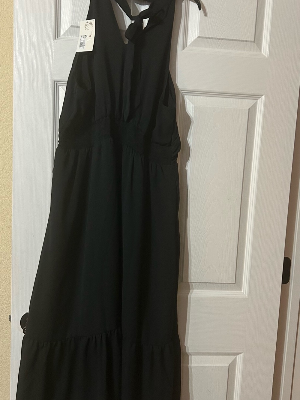 a new day Black Sleeveless Maxi Dress with Tie Neck